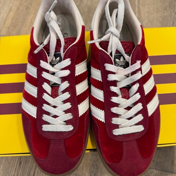 Adidas x Gucci Gazelle Red Sneakers US Size 5.5 - Picture 3 of 8